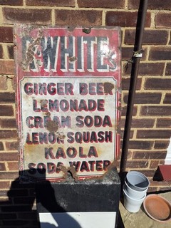 Old Enamel R Whites Lemonade Sign