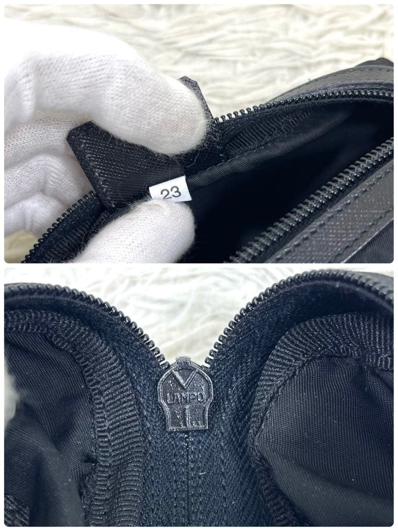 PRADA pouch with triangular logo plate nylon blac… - image 9