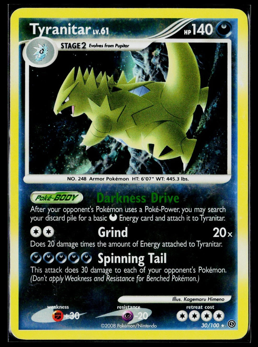 Tyranitar 30/100 Stormfront Rare MP Pokemon TCG