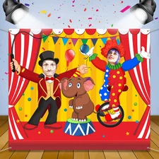 Carnival Circus Backdrop 59x51in Large Door Banner Photo Booth Party Decor Kids!