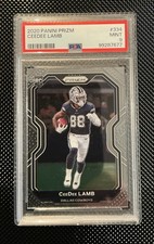 2020 Panini Prizm CeeDee Lamb RC #334 PSA 9 Cowboys Rookie Card. rookie card picture