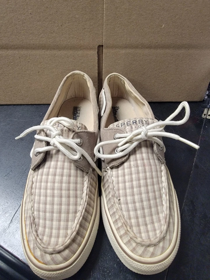 Sperry Top Sider Brown Check Size 6.5 - Image 2 of 4