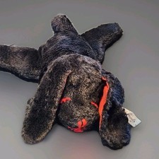 Vtg Gund Creation 12" Black Red Stitch Sleeping Dog Slumber Pup 