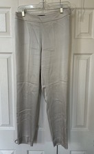 St John Silver Liquid Satin Pants Sz 4