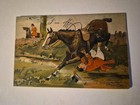 Early 1900's Raphael Tuck Oilette Postcard "I'M OFF"  Rider Thrown From Horse — photo 1