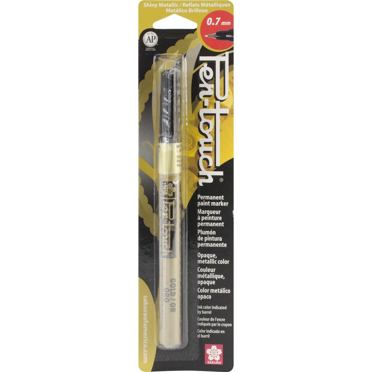 Sakura Pen-Touch Paint Marker Extra Fine Point .7mm-Gold Metallic (Carded)