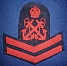 WW2 ROYAL NAVY PETTY OFFICER  8 YEARS GOOD CONDUCT  NO 2 DRESS RANK PATCH.