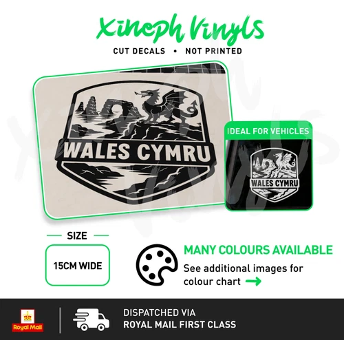 Wales Car vinyl Sticker Decal Van Bumper Window Road Trip adventure UK Cymru