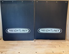 Freightliner Trucks 24 X 30 Black White Poly Semi Truck Mud Flaps-set Of 2