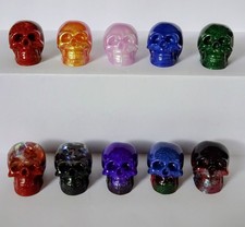 10 X Mini Resin Skulls In A Variety Of Colours