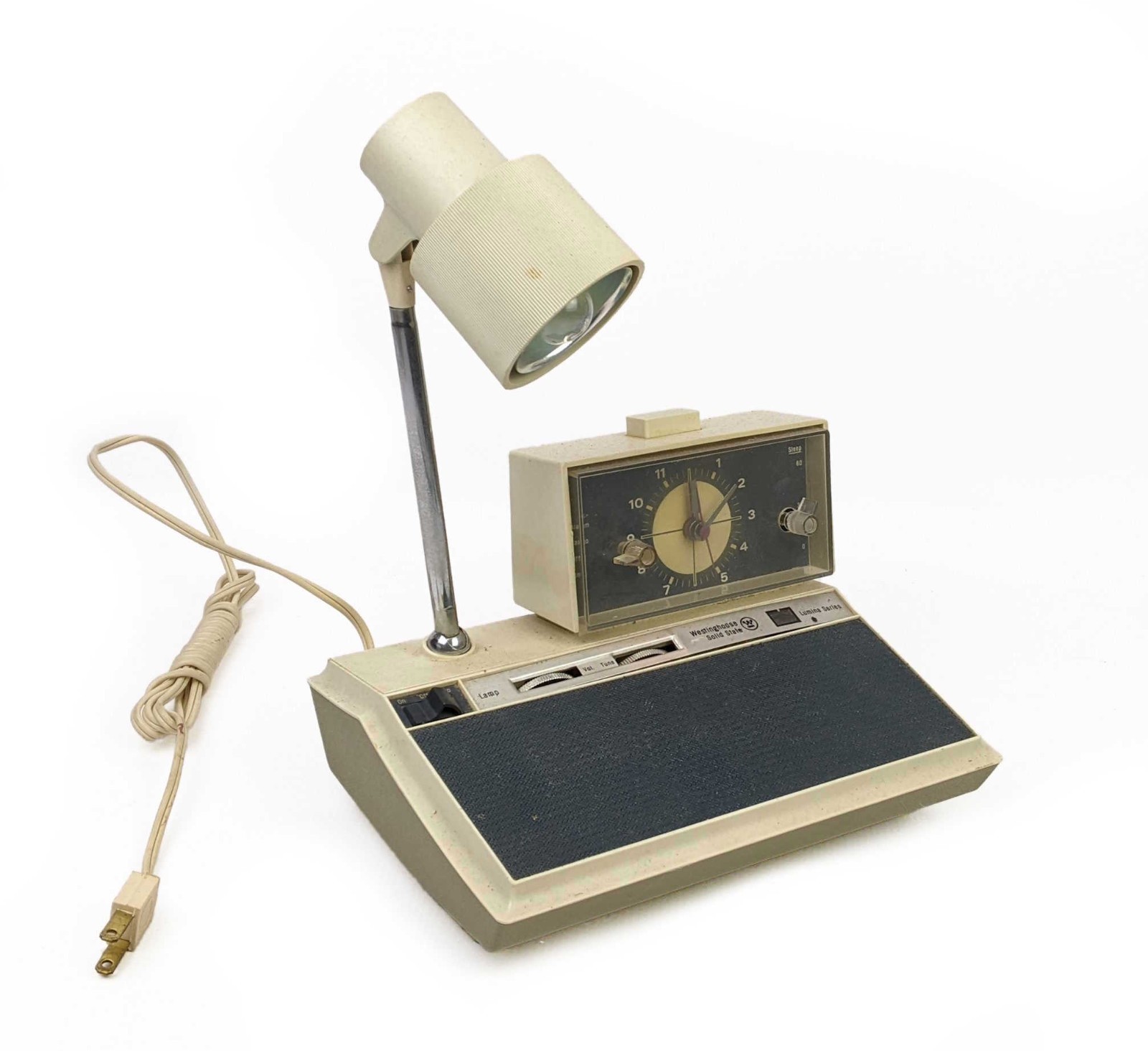 Vintage Westinghouse AM radio Alarm Clock with Telescope Lamp As Found