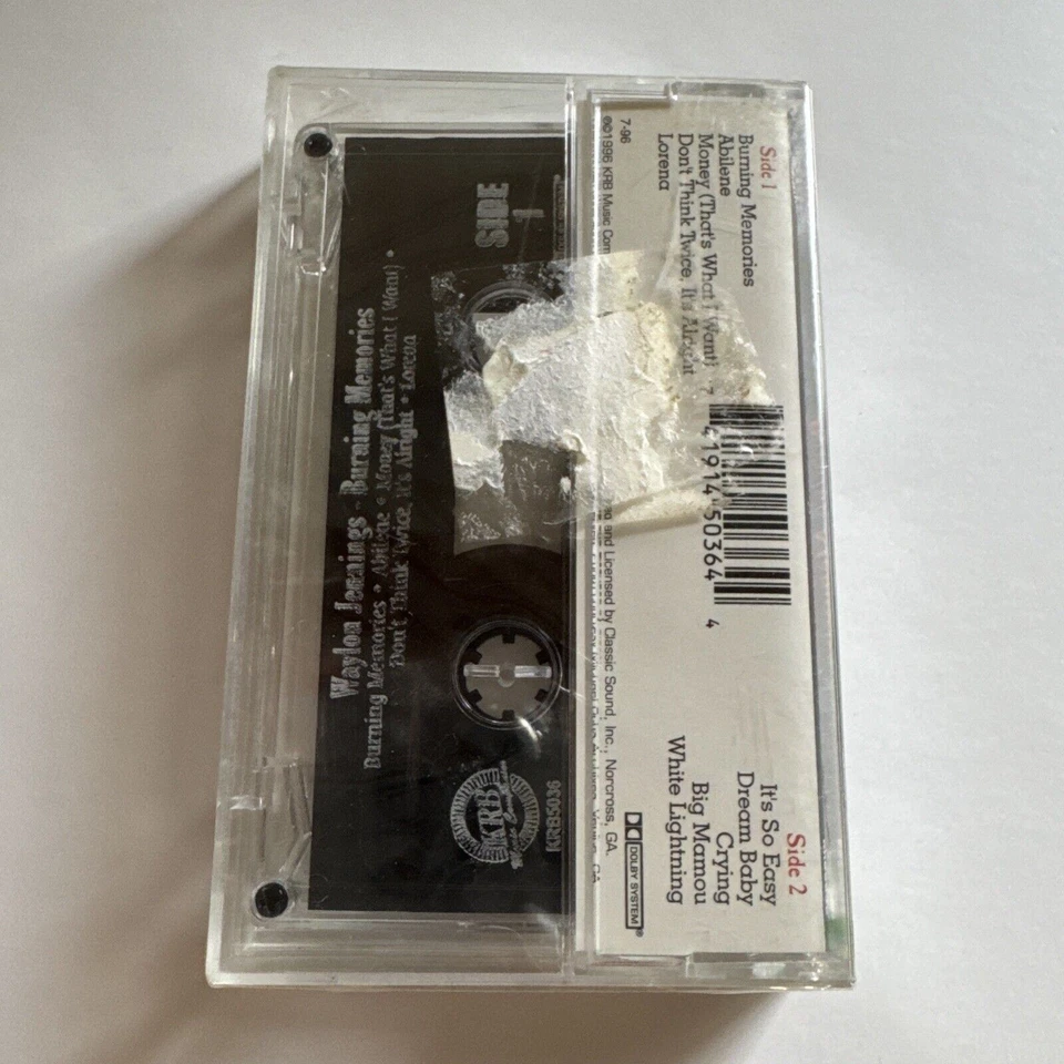 Waylon Jennings Cassette Burning Memories sealed - Image 2 of 2