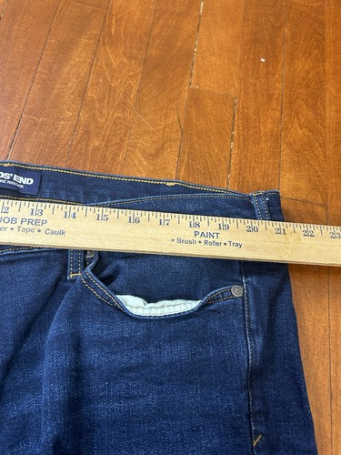 Lands' End Mens 44 Traditional Fit Square Rigger 27" Inseam, Hemmed, Dark Wash - 第 6/11 張圖片