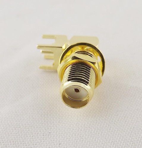 100pcs SMA Female Jack Thru Hole PCB Mount Bulkhead Right Angle RF Connector - Picture 5 of 8