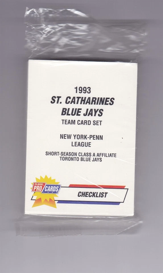 1993 Fleer ProCards St. Catharines Blue Jays Team Set 27 cards Unopened - Image 2 of 3