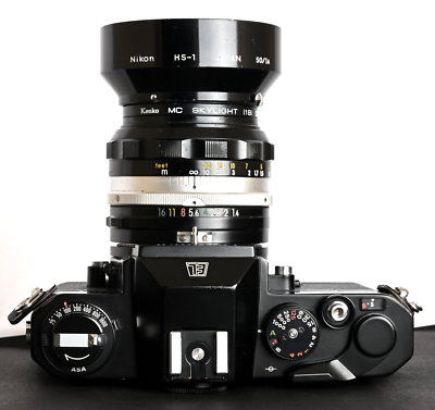 Nikomat EL Black 35mm Film SLR c/w N. K. NIKKOR-S 50mm f/1.4 Lens