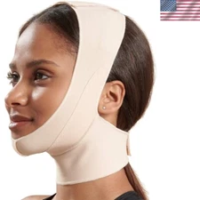 Unisex Recovery Compression Chin Strap with Mid-Neck Coverage for Post-Op Mask
