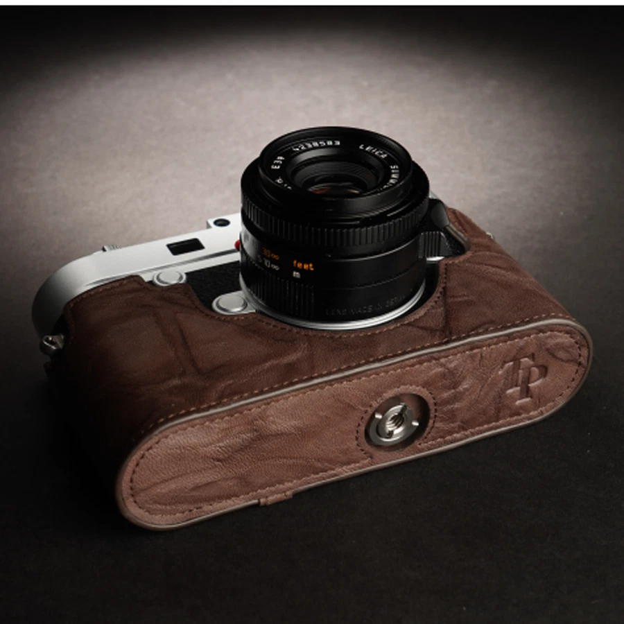 Medio estuche de cuero genuino para cámara funda apta para LEICA M10 M10-P hecho a mano nuevo Foto 2 de 4