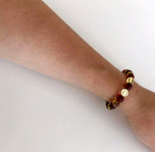 Baltic Amber Bracelet Round Beads Natural Amber Ladies Jewelry Elastic 7,1g 479