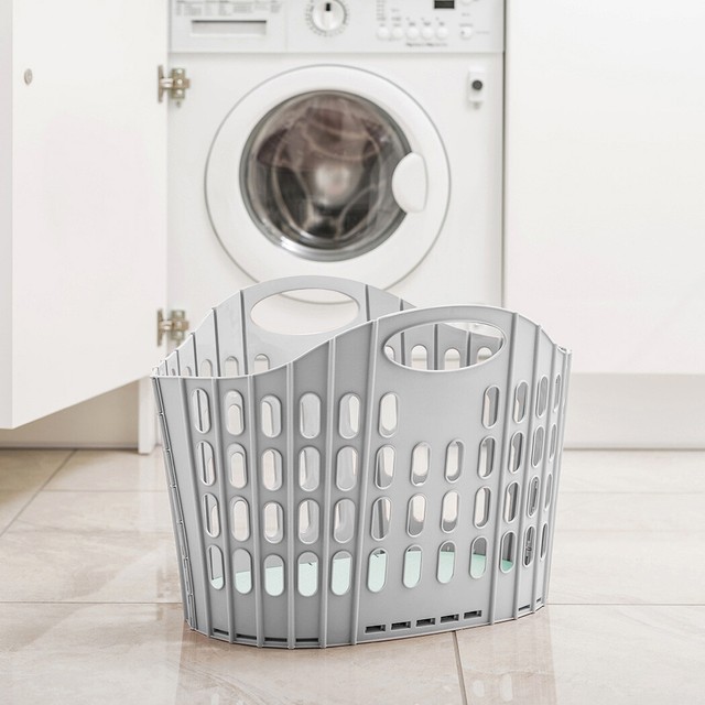 ADDIS 518163 Fold Flat Laundry Basket Grey/Green for sale online eBay