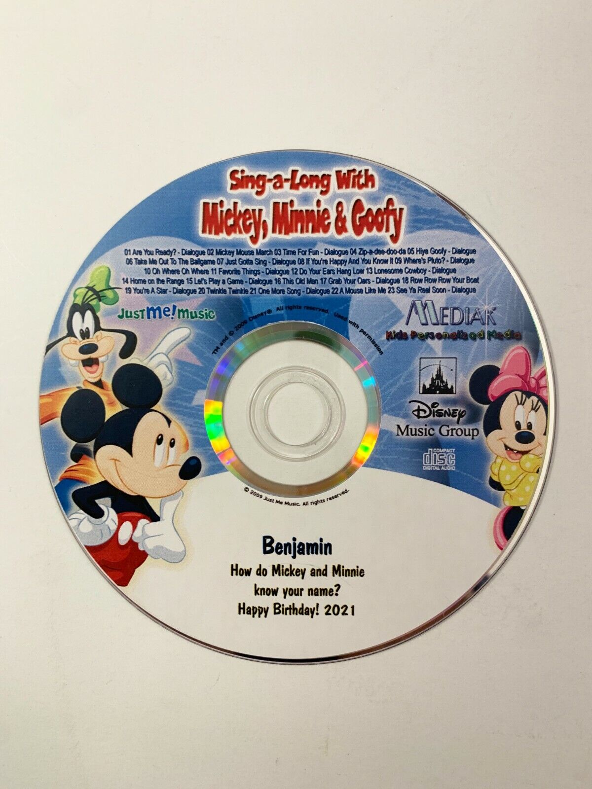 Mickey and Minnie Mouse & Goofy Personalized Music Cd, Mickey Mouse Cd