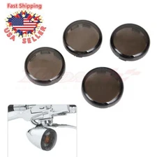 4Pcs Smoke Turn Signal Light Lens Cover For Harley Sportster Touring Dyna 01-15