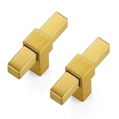 Ravinte Decor 5 Pack Gold Cabinet Handles - 2'' Overall Length Cabinet Pulls D...