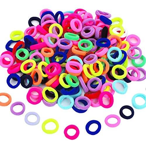 100Pcs Elastic Hair Ties Tiny Rubber Bands Colored Ponytail Holder for Baby  Girl