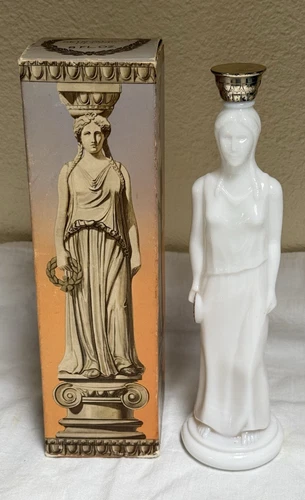 Vintage Avon Greek Goddess Skin So Soft Classic Bath Oil Milk Glass Bottle & Box