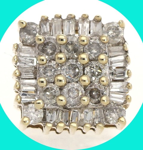 Diamond Cluster SINGLE Stud Earring .26CT Yellow Gold ½ Pair!