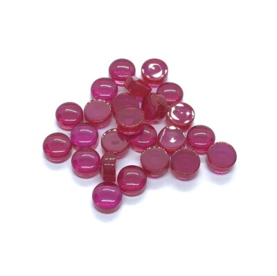 AAA Synthetic Red Ruby 7mto10mm Round FlatBack Cabochon Imitation Loose Gemstone