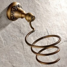 Antique Brass Wall Mounted Bathroom Accessories Hair Dryer Holder sba427