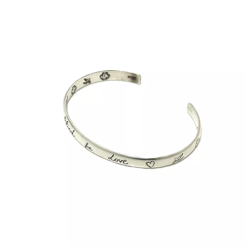 GUCCI 454287 Blind for Love Accessoires Bracelet Argent SV925 Argent