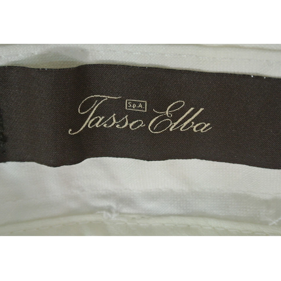 Tasso Elba Bermudas Pantalones Cortos Hombre 38 x 10 Blanco Algodón Mezcla Lino Exterior Preppy Foto 4 de 4