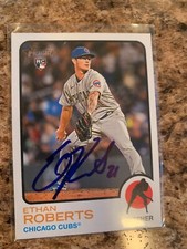 Ethan Roberts Signed 2022 Topps Heritage Auto Rc Chicago Cubs # 682