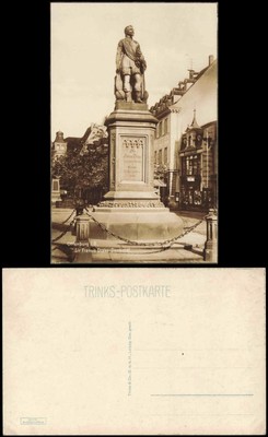 Ansichtskarte Offenburg Sir Francis Drake-Denkmal Geschäfte Fotokarte 1926