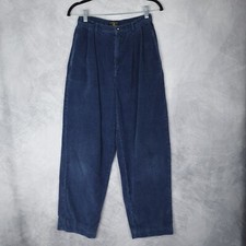 Vintage Corduroy Pants Womens 4 Blue High Waist Pleated Relaxed American Eagle