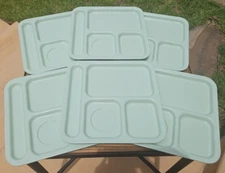 TexasWare Food Tray Divided Cafeteria Jadite Green Set Of 6 Melmac 10 in X 10in