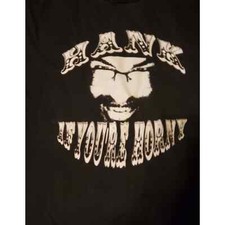 Vintage black band tshirt Hank if you're horny mens cut medium tshirt