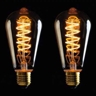 KANLUX 2x Vintage Filament LED Edison Screw Bulb E27 Decorative Industrial Light ST64