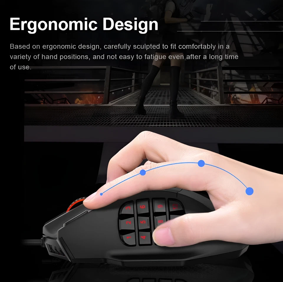 E-YOOSO X-39 Gaming RGB LED Mouse *16400 DPI* Side Buttons Laptop Optical Wired - Image 4 of 4