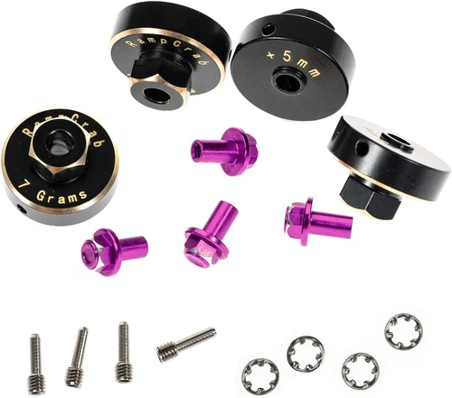 Rampcrab Hex Wheel Hubs Extension Kit +5Mm for SCX24 AX24, Brass Extended Hex Hu