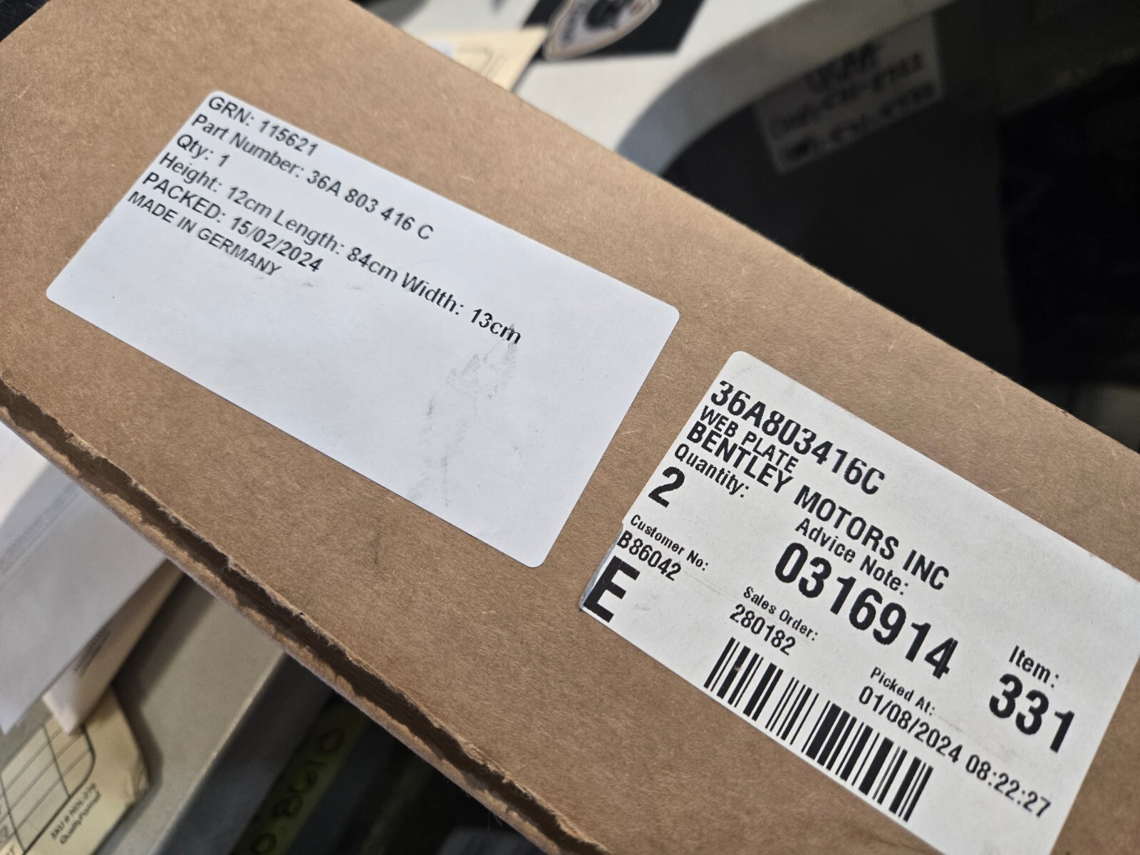 Bentley Bentayga (2015-2020) Web Plate Part#36A803416C