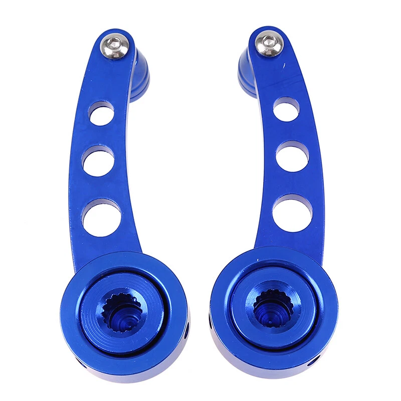 Manivela ventana aluminio billet azul manivela bobinadoras coche camión puerta de vidrio universal Foto 3 de 4