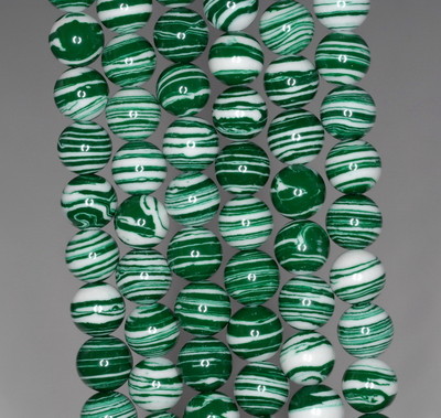 8MM MATRIX TURQUOISE GEMSTONE GREEN WHITE ROUND 8MM LOOSE BEADS 15.5inch