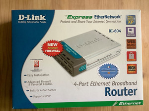 D-Link Express 4-Port Ethernet Breitband Router DI-604 mit original Netzteil
