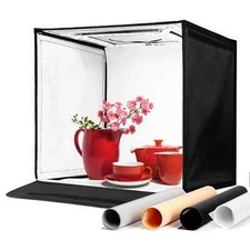 Portable Photo Light Box 16x16"   LED Light Tent with 4 Backdrops