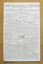 ASTON VILLA v BURNLEY Reserves 1947/1948 *VG Condition Football Programme*
