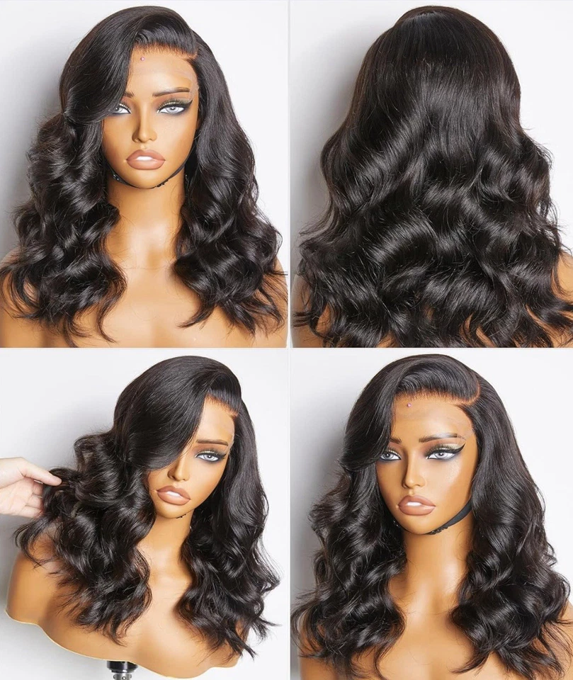 Бесклеевые парики Luvme из человеческих волос на теле предварительно подстриженные HD предварительно все 18 дюймов - Изображение 3 из 3