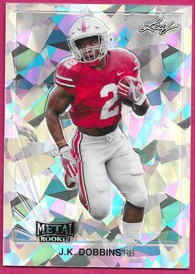 2020 Leaf Metal Multi-Sport Draft Rookie J.K. DOBBINS Silver Parallel 7/35
